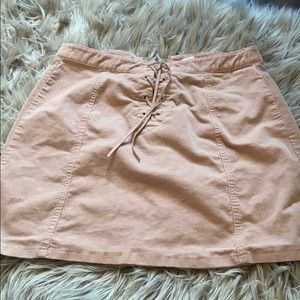 F21 Corduroy blush pink high waist skirt